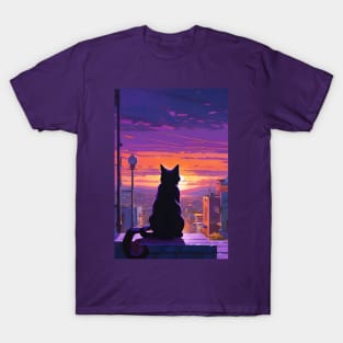 Cat in the sunset T-Shirt